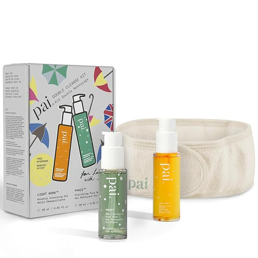 Pai Skincare London | DOUBLE CLEANSE - FROM LONDON WITH LOVE Beauty Gift Set. Organic Face Wash, Makeup Remover & Headband, Suitable for Sensitive Skin & All Skin Types. Made In London.-VivaGrace Women