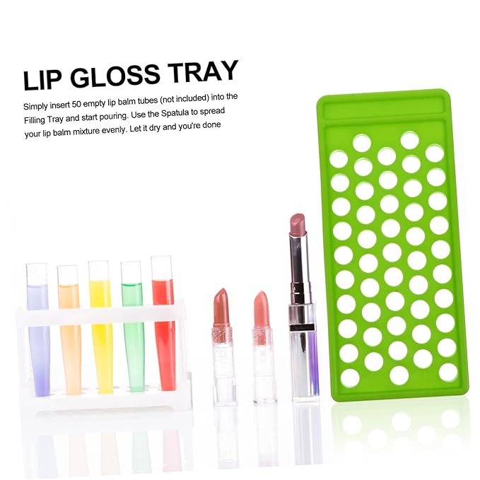 50 Lipstick Filling Mold lip balm pour kit lip balm tube tray lipstick Tray lip tubes stand tray lip balm container tray lip balm tube filling tray kit plastic small-VivaGrace Women