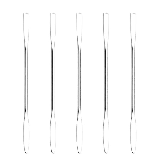 5Pcs Makeup Spatula tool metal Set Professional Beauty Stainless Steel Cosmetics Mixer Long Metal Spatula Depotting Mixing Tool (#1)-VivaGrace Women