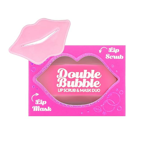 Beauty Bundle Lip Care AmorUs Double Bubble Lip Mask & Scrub Duo For Dry/Chapped/Cracked Lips Lip Exfoliant Promotes Healing & Collagen Lip Mask-VivaGrace Women