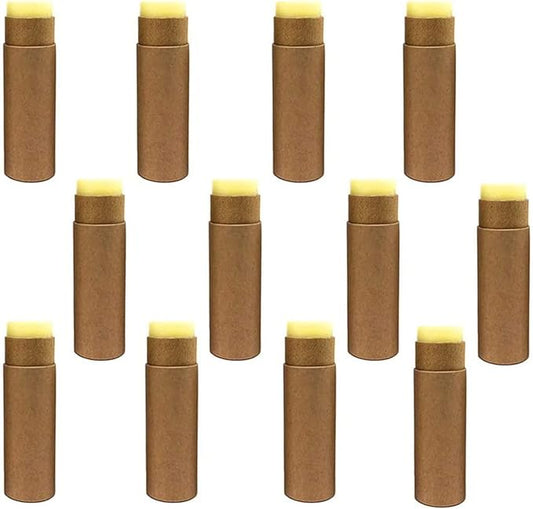 12 Pcs 0.3 Oz Paperboard Lip Balm Tubes 10ml Empty Cardboard Krafts Tubes Lipstick Tube Refillable Lip Gloss Container Solid Perfume Tubes Chapstick Container for DIY Cosmetic Samples Deodorant(Brown)-VivaGrace Women