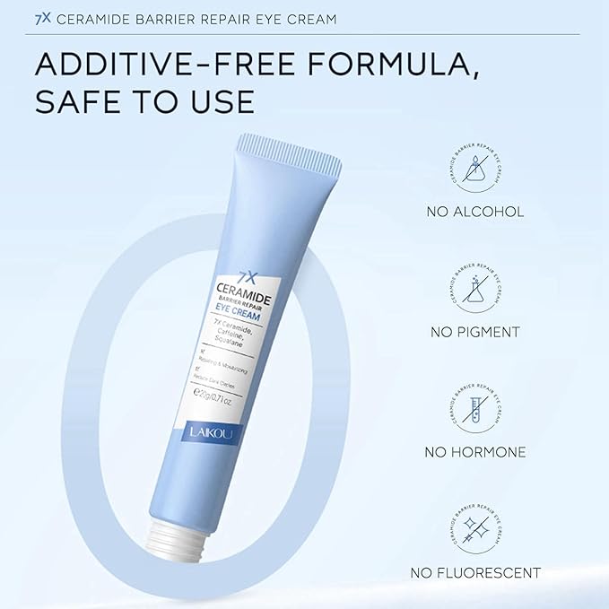 Ceramide Under Eye Cream, Hydrating Eye Cream, Eye Wrinkle Cream With Massage Head, Eye Cream Anti Aging, Dark Circle Eye Cream For Women & Men, eye moisturizer For All Skin Type-VivaGrace Women