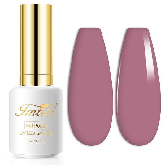 Imtiti Gel Nail Polish, 1 Pcs 15ml Red Rose wood Color Gel Polish Soak Off Nail Art Manicure Salon DIY Nail Lamp Gel Nail Design Decoration at Home Gift for Women, 0.5 Fluid Ounces