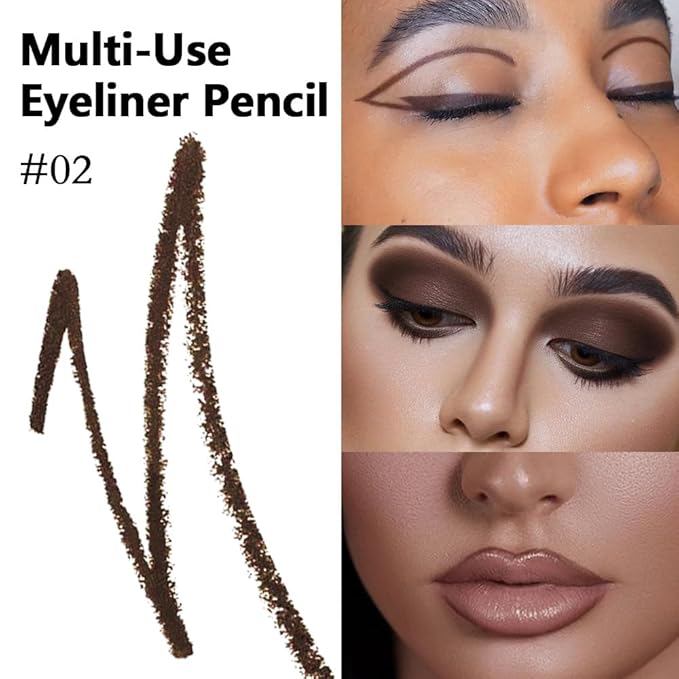 evpct Dark Brown Gel Eyeliner Pencil for Women Waterline Waterproof Smudge Proof Eye Makeup Liners, Brown Mascara Eye Liner Gel Liner Eyeliner with Sharpener delineador de ojos contra el agua 02