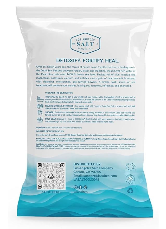 LA Salt Co.'s 100% Pure and Natural Dead Sea Salt Bulk 55 lb bag, Fine Grain-VivaGrace Women