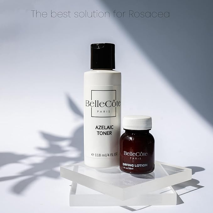 Azelaic Toner & Drying Lotion Duo - Face Treatment Set for Rosacea & Cystic Acne, Soothing Redness Relief, Shrinks Whiteheads & Pores | Normal to Oily Skin-VivaGrace Women