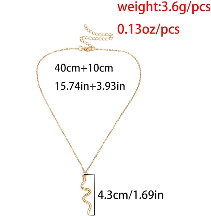 Snake Pendant Necklace Punk Serpent Drop Necklace Vintage Animal Necklaces Chain Jewelry for Women and Girls-VivaGrace Women
