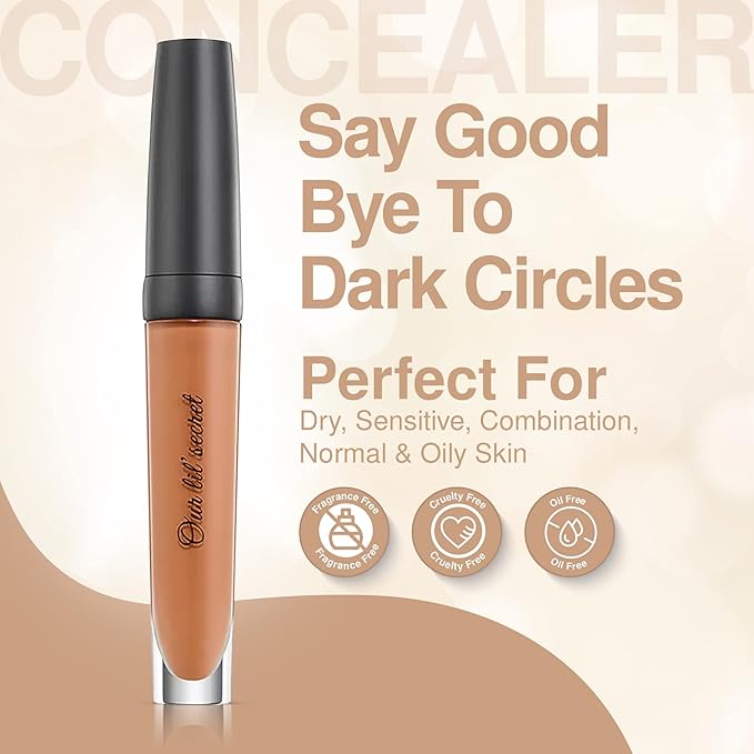 Frankie Rose Cosmetics Our Lil’ Secret Concealer – Sweat-Proof & Matte Under Eye Concealer, Long Lasting Concealer Full Coverage For Fine Lines, Dark Circles & Hide Imperfections - Truffle-VivaGrace Women