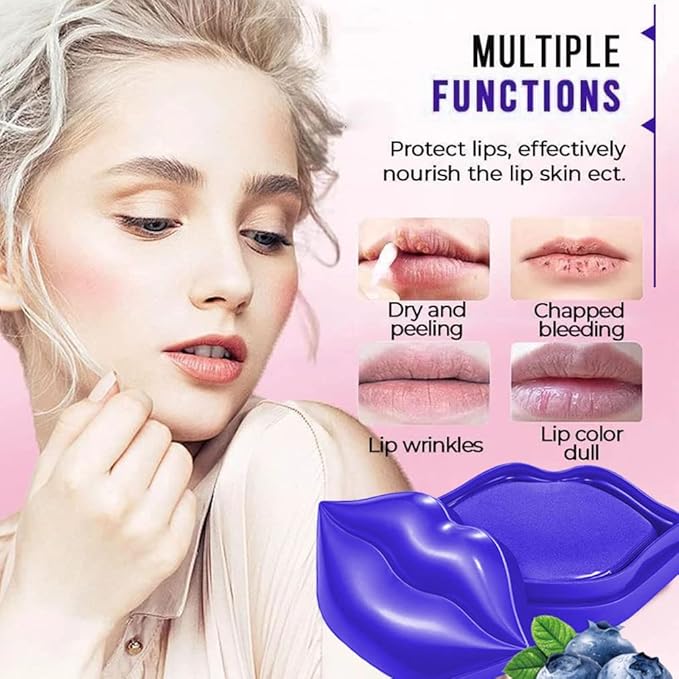 20Pcs Moisturizing Lip Mask, Lip Sleep Mask Reduces Lip Lines and Restores Moisture, Lip Mask Effectively Nourishes the Lip Skin, Gel Treatment Lip Masks Plumping Lips Mask Lip Care Products (Purple)-VivaGrace Women