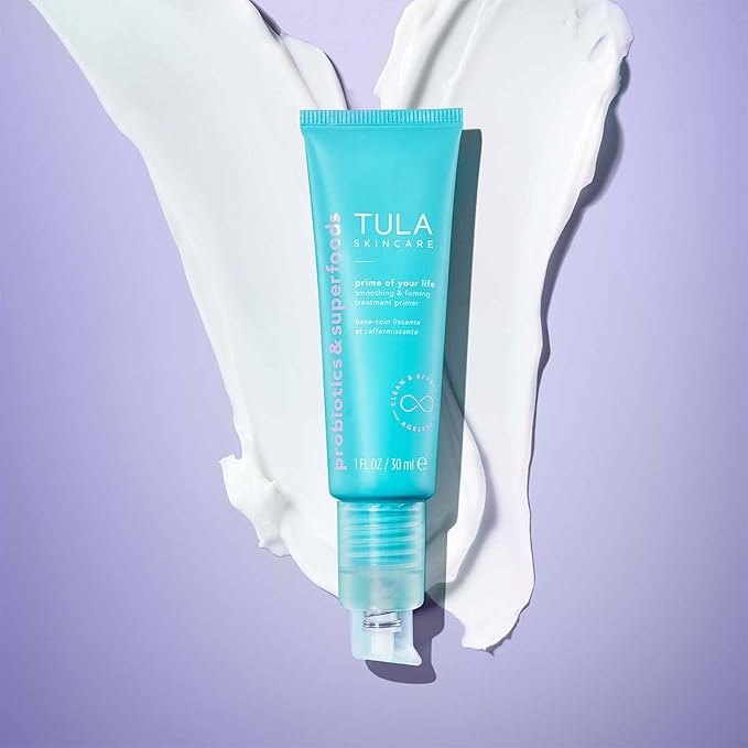 TULA Skin Care Prime of Your Life Smoothing & Firming Treatment Primer - Skincare-first treatment primer that delivers a plumped up, radiant soft focus finish, 1 fl. oz.-VivaGrace Women