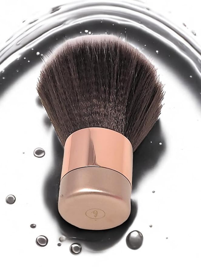 Luxurious and Large Soft Fluffy Powder Brush, Use as a Spray Tan Finishing Tool, Multipurpose Face and Body Barber and Beauty Tool, Large Kabuki Brush by BevyGold (Rosegold)-VivaGrace Women