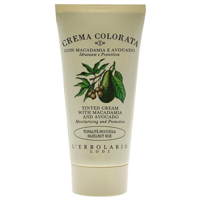 L'Erbolario Tinted Face Cream - Moisturizer Face Cream - Innovative Makeup Lotion - Protects Your Skin From Wrinkles and Dryness - Tinted Cream with Macadamia and Avocado - Hazelnut Hue - 1.6 oz-VivaGrace Women
