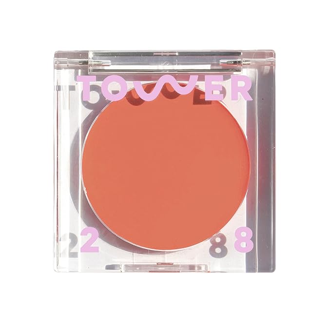 Tower 28 Beauty BeachPlease Cream Blush for Cheeks and Lips - Multi-Purpose Lip and Cheek Tint in Sun-Kissed Peach Blush - for Sensitive Skin – Color RUSH HOUR, Luminous Finish-VivaGrace Women