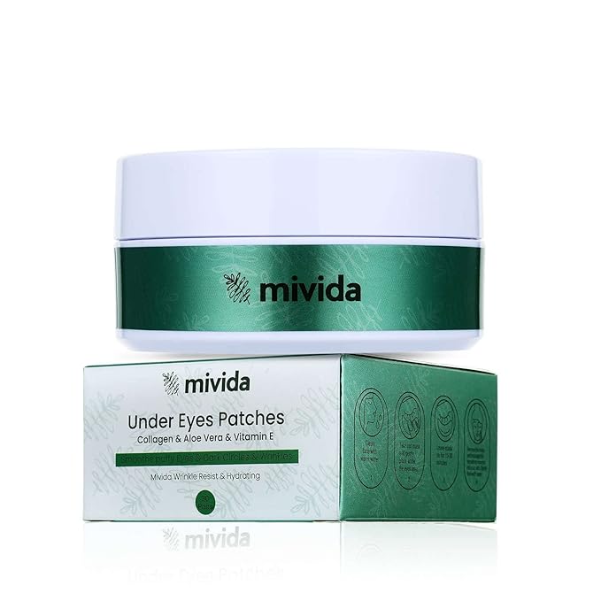 Collagen Under Eyes Patches With Aloe Vera (60 PCS) | For Puffy Eyes and Dark Circle - Anti-Aging Eye Masks for Face to Soothe Puffiness | Anti Wrinkle under eye mask-VivaGrace Women