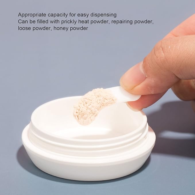 Dioche Loose Powder Container with Puff Sifter Lids, Plastic Refillable Empty Loose Powder Puff Case Face Powder Blusher Makeup Cosmetic Jars Containers for Travel Daily Use-VivaGrace Women