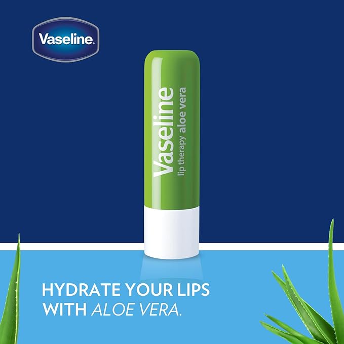 Vaseline Lip Therapy Aloe Fresh - Hydrating Lip Balm Pack, Vaseline Stick, Lip Moisturizer for Dry Lips, 0.16 Oz Each (Pack of 12)-VivaGrace Women