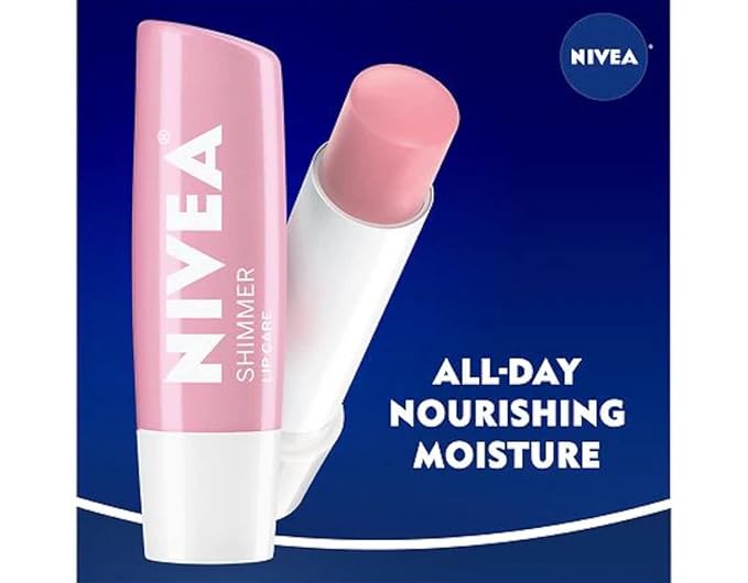 NIVEA A Kiss of Shimmer Radiant Lip Care 0.17 oz (Pack of 6)-VivaGrace Women