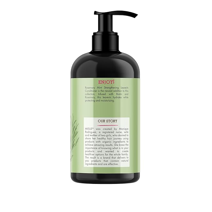 Mielle Organics Rosemary Mint Strengthening Leave In Conditioner for Curly Hair - Hydrating Hair Moisturizer Infused with Biotin to Soften, Protect & Boost Shine (12 Oz)-VivaGrace Women