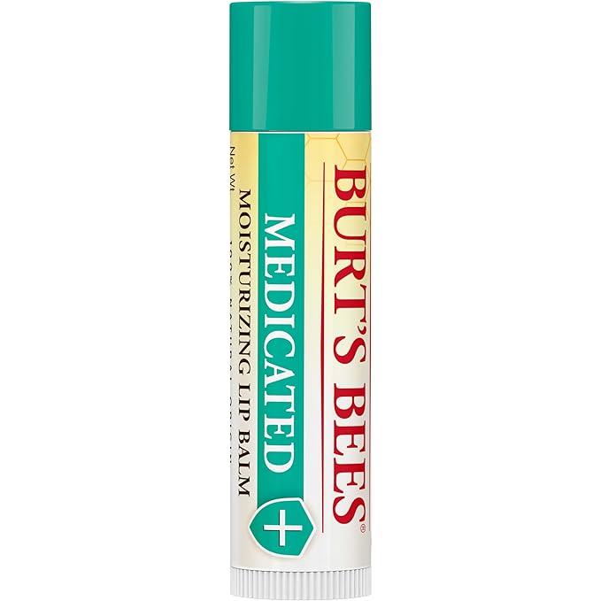 Burt's Bees Medicated Lip Balm, With Eucalyptus Oil and Menthol, Tint-Free, Natural Origin Lip Care, 2 Tubes, 0.15 oz.-VivaGrace Women