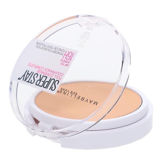 Maybelline New York Super Stay Full Coverage Powder Foundation Makeup, Up to 16 Hour Wear, Soft, Creamy Matte Foundation, Classic Ivory, 1 Count-VivaGrace Women
