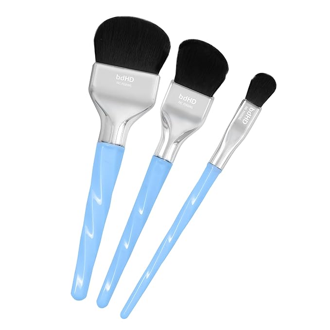Bdellium Tools Professional Makeup Brush - Blue Double Dome Blender 3pc Brush Set-VivaGrace Women