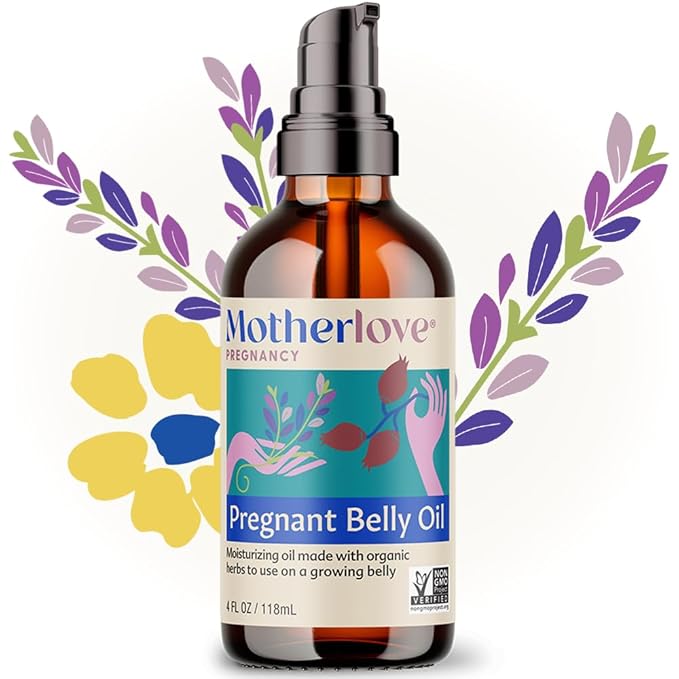 Motherlove Pregnant Belly Oil (4 oz) Natural Moisturizer to Soothe Itchy Skin & Prevent Stretch Marks—Non-GMO, Organic Herbs, Vegan-VivaGrace Women