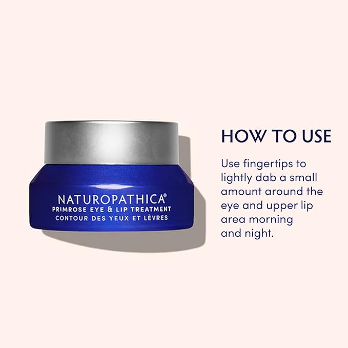 Naturopathica Primrose Eye & Lip Treatment, Wrinkle Remedy and Daily Lip & Eye Cream with Acai Fruit Oil for All Skin Types, 0.5 fl oz (15 ml)-VivaGrace Women