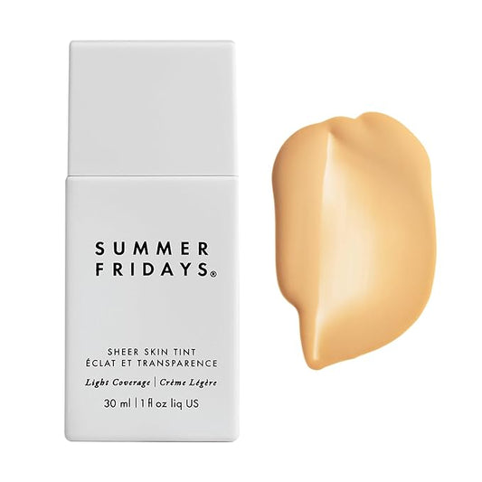 Summer Fridays Sheer Skin Tint - Skin Tint with Hyaluronic Acid - Helps Diminish Uneven Skin Tone - Sheer to Light Coverage - Shade 3 - Light with Golden Undertones (1 Fl Oz)-VivaGrace Women