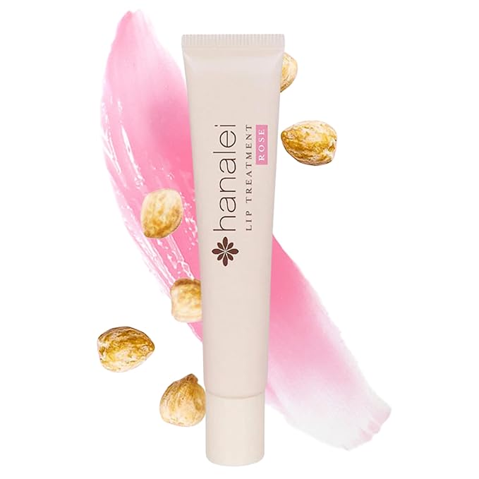 Hanalei Lip Treatment for Dry, Chapped Lips – Intensive Overnight Moisturizer with Kukui Oil, Shea Butter & Grapeseed Oil – Hydrating Balm for Healing Cracks – Rose Pink Tint, 15g – Cruelty-Free-VivaGrace Women