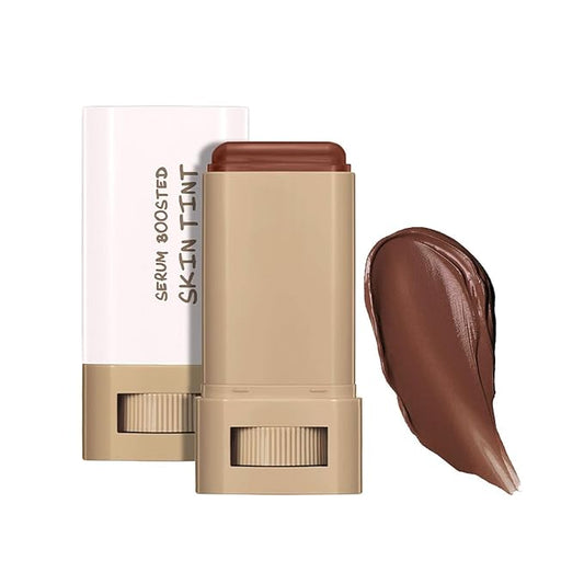 Multi-Use Foundation Stick Beauty Balm Serum Boosted Skin Tint, On-The-Go Tinted Solid Serum, Lightweight and Buildable Creamy Skin Tint Stick Makeup, Natural Finish(01#)-VivaGrace Women