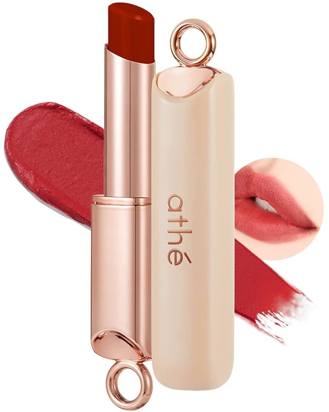 ATHÉ Authentic Airy Lip Balm 04 CHILLI, Korean Vegan Color Lip Blam, Flake-Free Slim Fit Lips, Silky Powdery Finish & Air-like Blurring with Vibrant Colors, 0.11oz.-VivaGrace Women