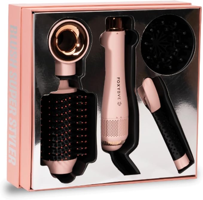 FoxyBae 4-in-1 Hot Air Styler: Blow Dryer Brush, Diffuser, Curling Barrel & Drying Cylinder - Blush Super Styler-VivaGrace Women