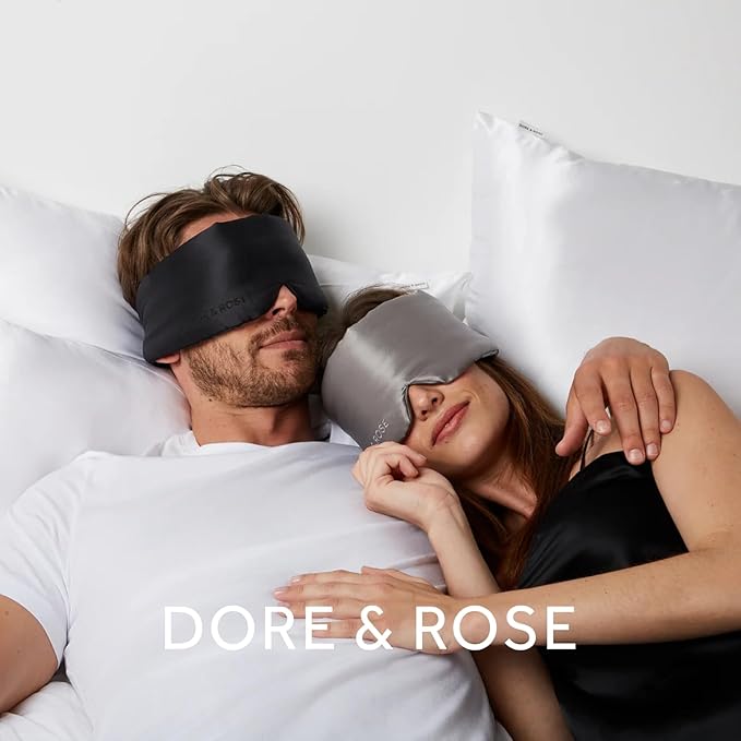 Dore & Rose Deep Sleep Mask Light Blocking, 23 Momme Mulberry Silk Eye Mask, Ultra Soft, Adjustable - Travel Sleeping Mask for Men & Women - Lotus-VivaGrace Women