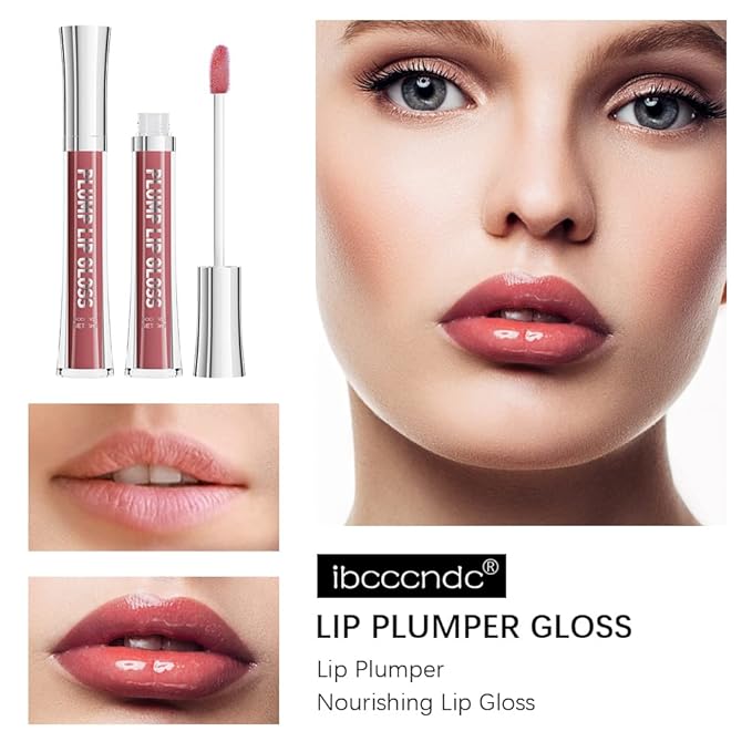 ibcccndc Lip Plumper gloss,Natural Lip Plumper,High Shine Lip Plumper,Lip Enhancer for Fuller,Sexy Lip Gloss,Shiny Lip Gloss For Girls and Women (3)-VivaGrace Women