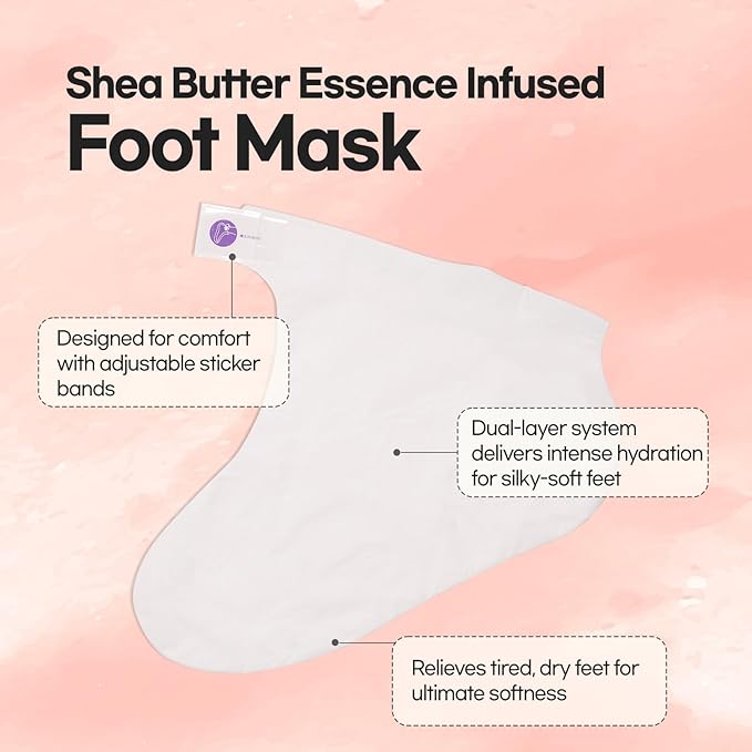 Epielle Moisturizing Foot Masks 6 Pairs, Deep Moisturizing Socks for Dry Feet & Cracked Heels, Relieve and Soften with Sunflower Seed Oil & Avocado Oil, Korean Skin Care, Spa Self Care Gifts for Women-VivaGrace Women