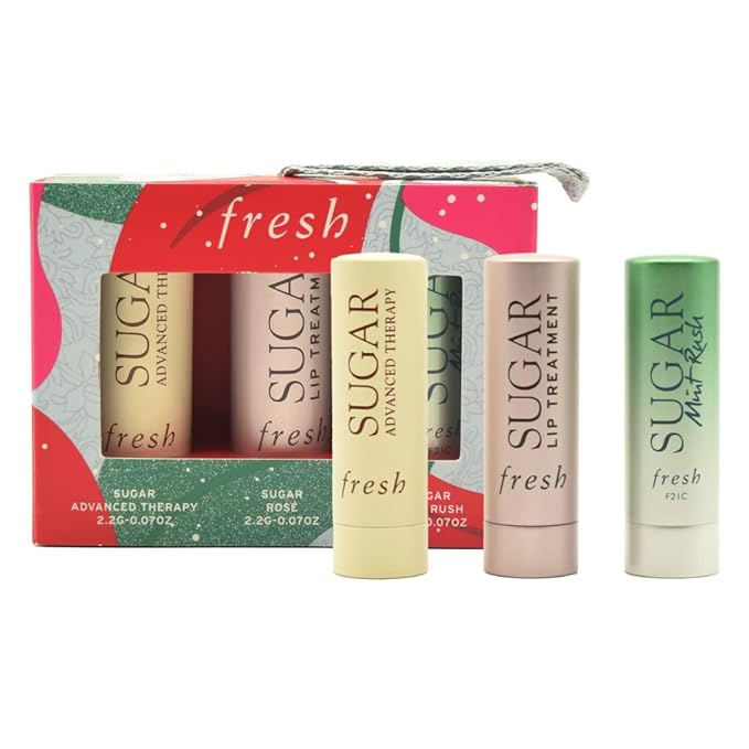 Fresh Color & Care Sugar Lip Set: Sugar Mint Rush Freshening, Rose Tinted Lip Treatment, and Advanced Therapy-VivaGrace Women
