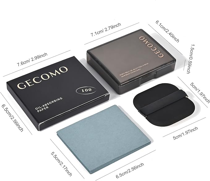 KYDA 200 Sheets Bamboo Charcoal Oil Blotting Paper with Mirror and Puff, Refills Included, Face Oil Absorbing Sheets, Makeup Friendly Oil Control Paper, Travel Size Oil Control Film-VivaGrace Women