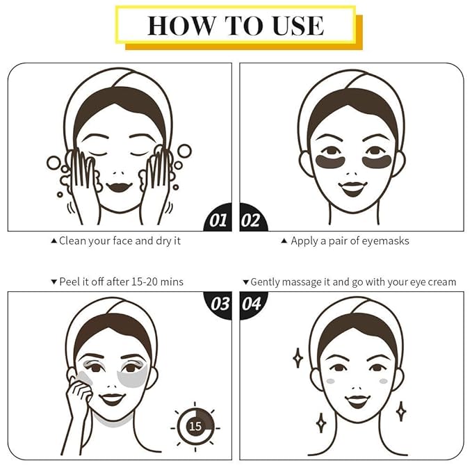 Black Snail Eye Gel Patches Moisturize & Reduce Wrinkle, Elastic Skin with Gold and Collagen, 30 Pairs-VivaGrace Women