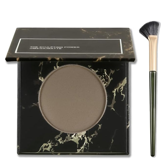 Erinde Matte Grey Contour Palette, Cool Toned Face Sculpting Bronzer Pressed Powder Contour, Lightweight, Ultra-Blendabled, Multiuse Baked Contouring Makeup for Light Skin Tone, 01 Grey Brown-VivaGrace Women