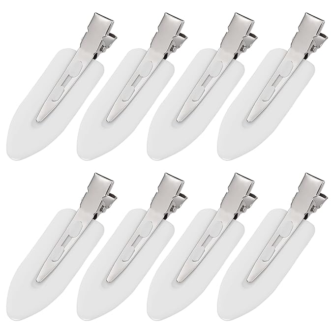 8Pcs No Bend No Crease Hair Clips - Styling Duck Bill Clips Alligator Hair Barrettes for Styling Sectioning, Small Gifts for Women Girl Salon Hairstyle Hairdressing Bangs Waves Makeup, White-VivaGrace Women