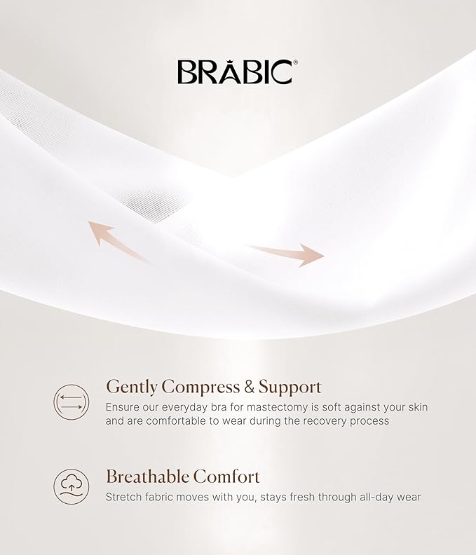 BRABIC Zip Front Closure Everyday Bra for Women Post Surgery Compression Support with Adjustable Straps Wirefree-VivaGrace Women