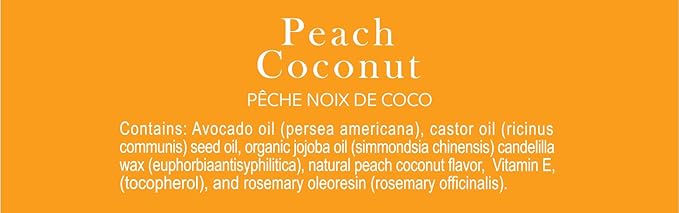 Peach Coconut Lip Balm Collection, Vegan Lip Balm Set, Lip Balm, Beeswax Free, with Avocado Oil, Organic Jojoba Oil, and Vitamin E, Natural Moisturizer for Dry, Chapped Lips, 3 Tube Set-VivaGrace Women
