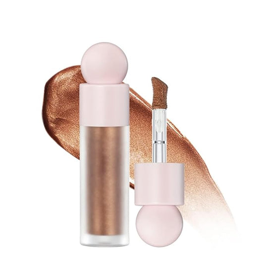 Liquid Highlighter Natural Glow For Face & Body, Waterproof Moisturizing Light Liquid Luminizer For Long Lasting Shimmer, Contour Highlighter Stick Easy to Apply with Cushion Applicator (#4 Candlelight)-VivaGrace Women