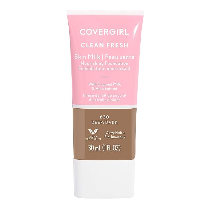 COVERGIRL, Clean Fresh Skin Milk Foundation, Deep/Dark, 1 Count (packaging may vary)-VivaGrace Women