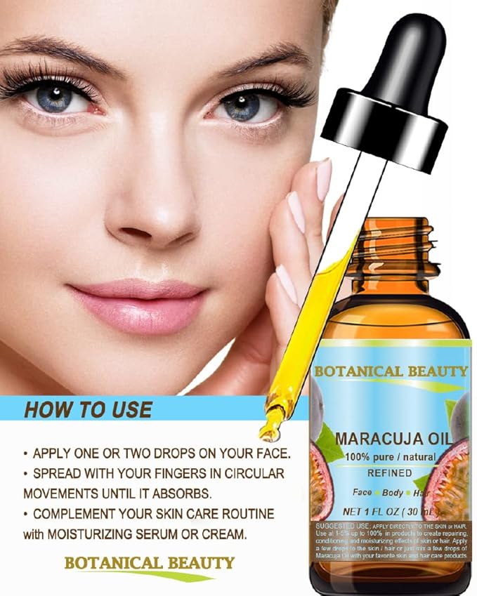 MARACUJA OIL 100% Pure Natural Cold Pressed Undiluted for Face, Skin, Hair, Body, Lip, Nails 0.5 Fl.oz.- 15 ml Rich in Vitamin C-VivaGrace Women