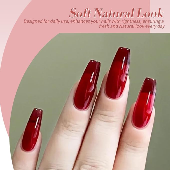 Born Pretty Jelly Burgundy Gel Nail Polish Blood Wine Red Nude Pink Gel Polish Sheer Transparent Halloween Gel Polish Kit Wild Rose for Salon Manicure and Nail Art DIY at Home 6Colors-VivaGrace Women