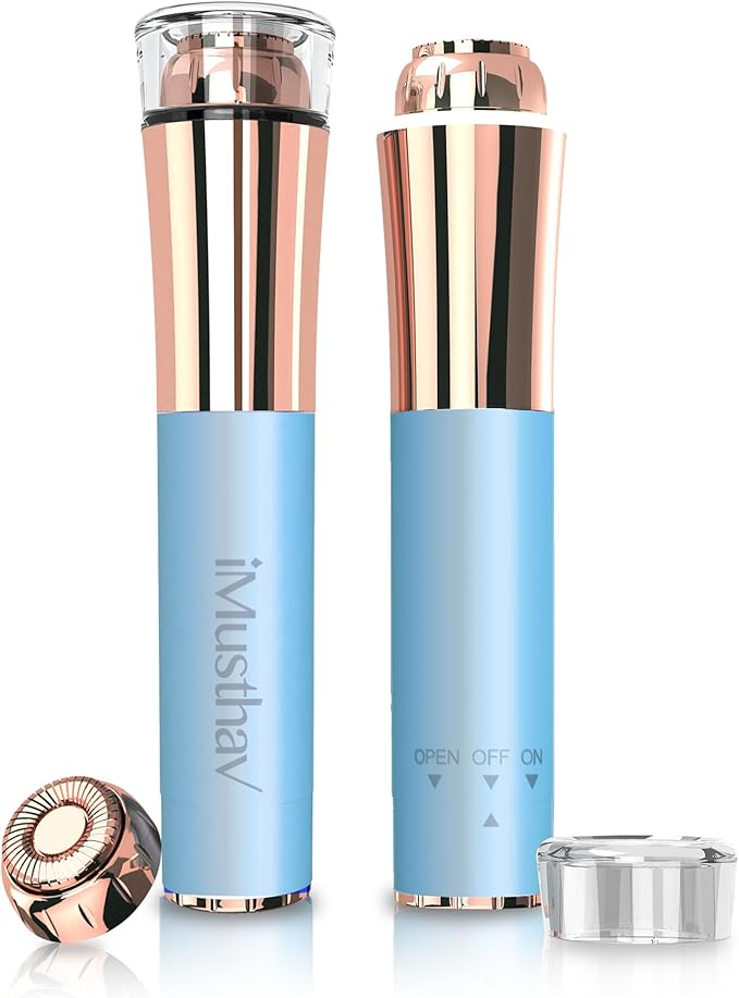 Portable Flawless Facial Hair Remover for Women – Painless, Fast & Precise Flawless Electric Razor & Epilator for Face, Lips, Chin Hair Removal – 18K Gold-Plated, 360° LED Light-VivaGrace Women