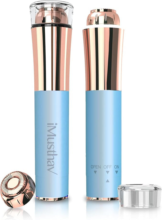 Portable Flawless Facial Hair Remover for Women – Painless, Fast & Precise Flawless Electric Razor & Epilator for Face, Lips, Chin Hair Removal – 18K Gold-Plated, 360° LED Light-VivaGrace Women