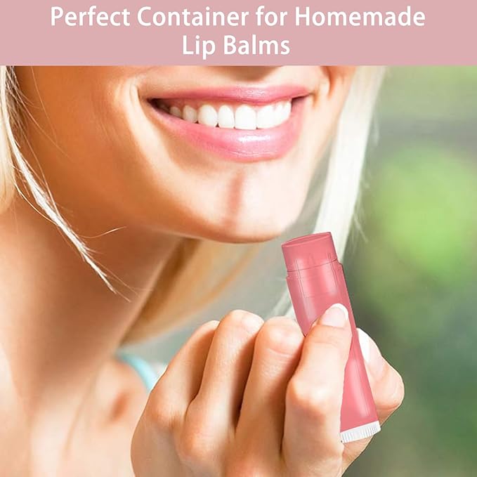 200PCS Lip Balm Tubes with Caps, Clear Lip Balm Tubes Empty Chapstick Tubes Empty Bulk for DIY Lipstick Homemade 3/16 Oz (5.5 ml)-VivaGrace Women