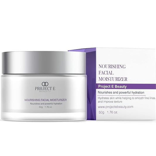 Project E Beauty Nourishing Facial Moisturizer Anti-Aging Skincare| Daily Hydration | For Face And Neck | Smooths & Softens Skin | Reduces Wrinkles & Fine Lines | For Day & Night Use | 50g-VivaGrace Women